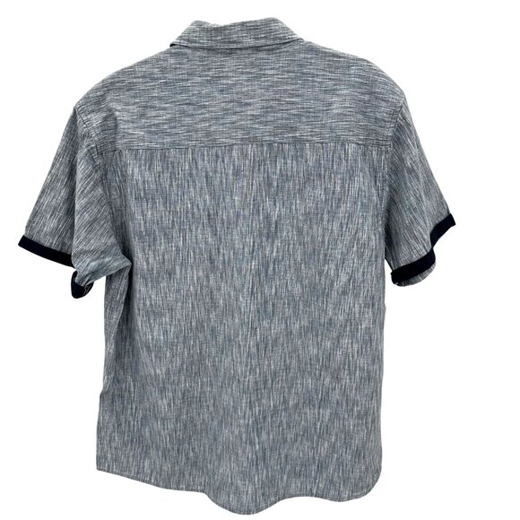 Coastal Mens Lightweight Blue Striped Short-Sleeve Button-Up Shirt XL - Picture 3 of 9